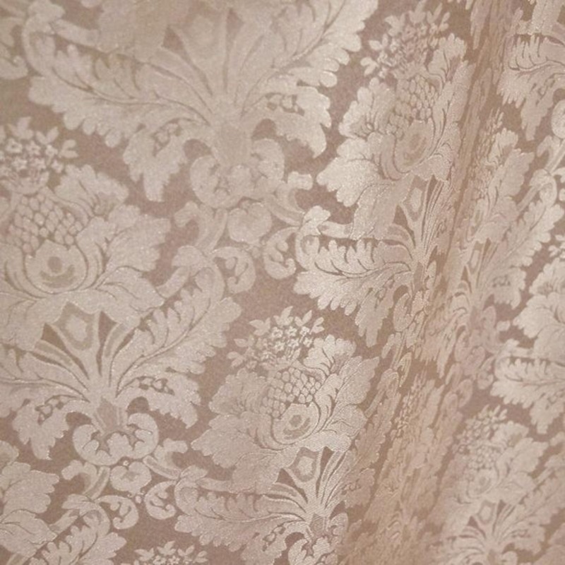 Damask Poly Wholesale Fabric in Ivory