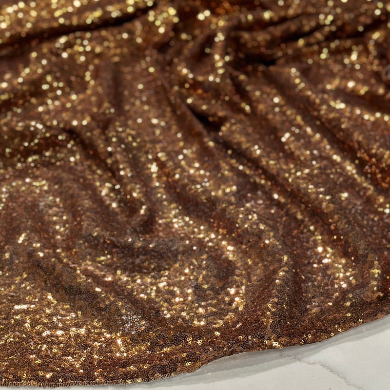 Glitz Sequins Wholesale Fabric in Copper