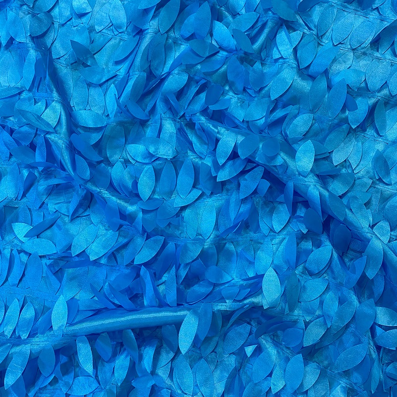 Leaf Hanging Taffeta Wholesale Fabric in Turquoise 112
