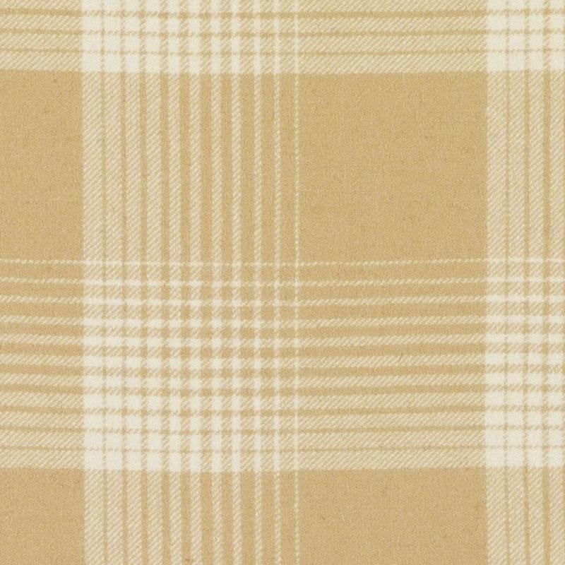 Plaid Wool Fabric in Camel