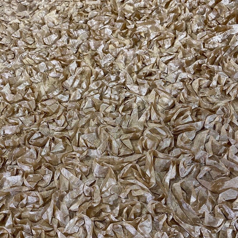 Curly Satin Wholesale Fabric in Champagne
