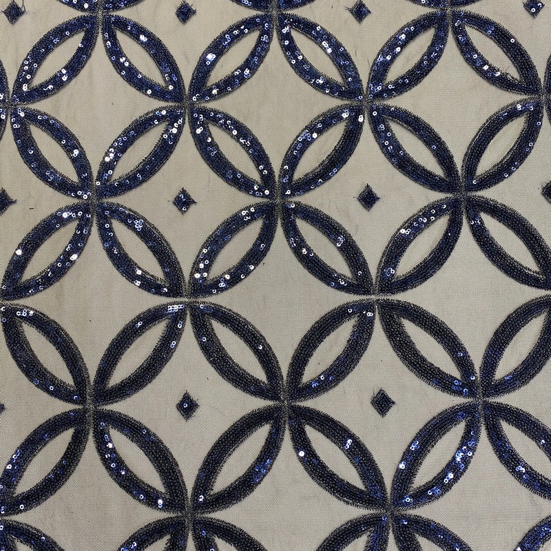 Delano Sequins Wholesale Fabric in Navy