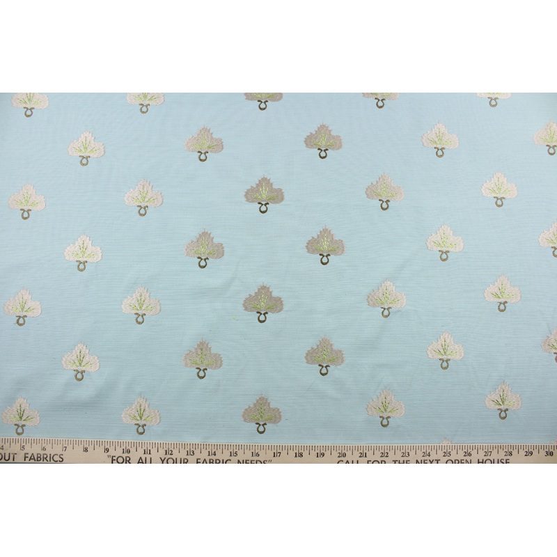 Embroidered August in Celadon Mushroom