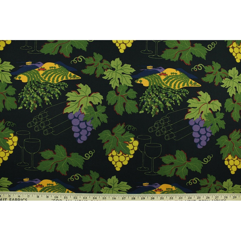 Fabric Traditions Grapes in Navy