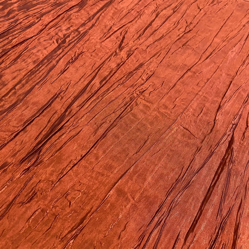 Accordion Taffeta Wholesale Fabric in Rust