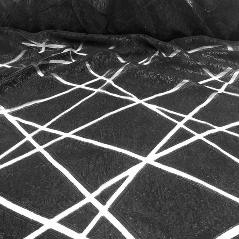 Atlas Sheer Wholesale Fabric in Black