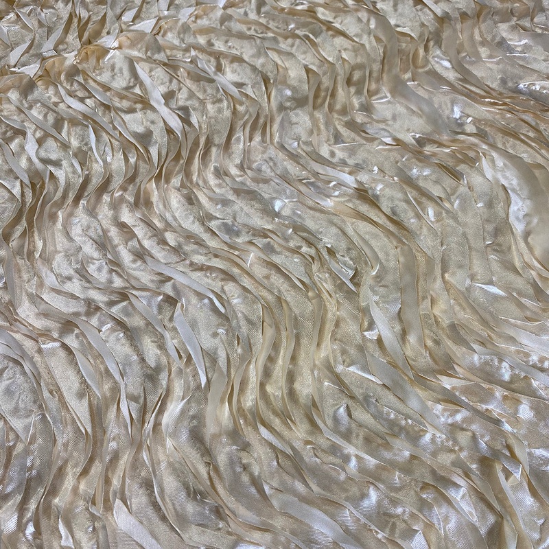 Austrian Wave Satin Wholesale Fabric in Bone