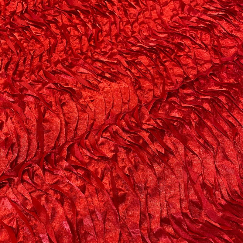 Austrian Wave Satin Wholesale Fabric in Red