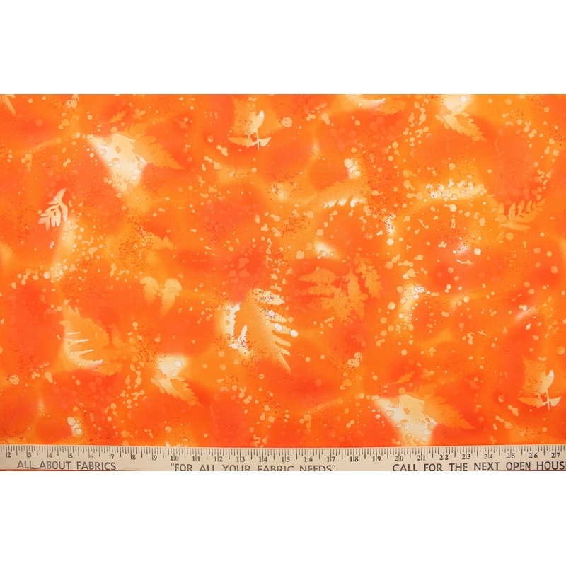 Benartex Fossil Fern in Orange Juice