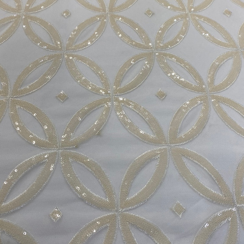 Delano Sequins Wholesale Fabric in Ivory