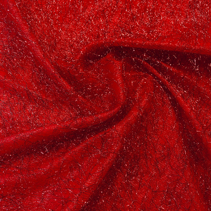 String Metallic Wholesale Fabric in Red