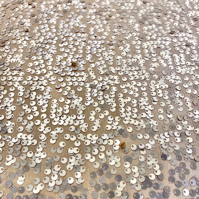 Taffeta Sequins Wholesale Fabric in Champagne