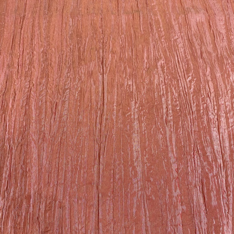 Accordion Taffeta Drapery Panel in Coral