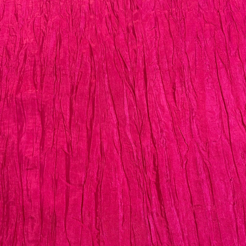 Accordion Taffeta Drapery Panel in Fuchsia