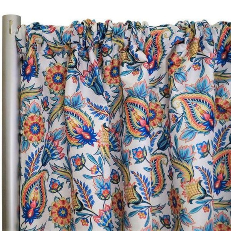 Asian Paisley (Dupioni) Drapery Panels (58" Wide) / 2 Prints
