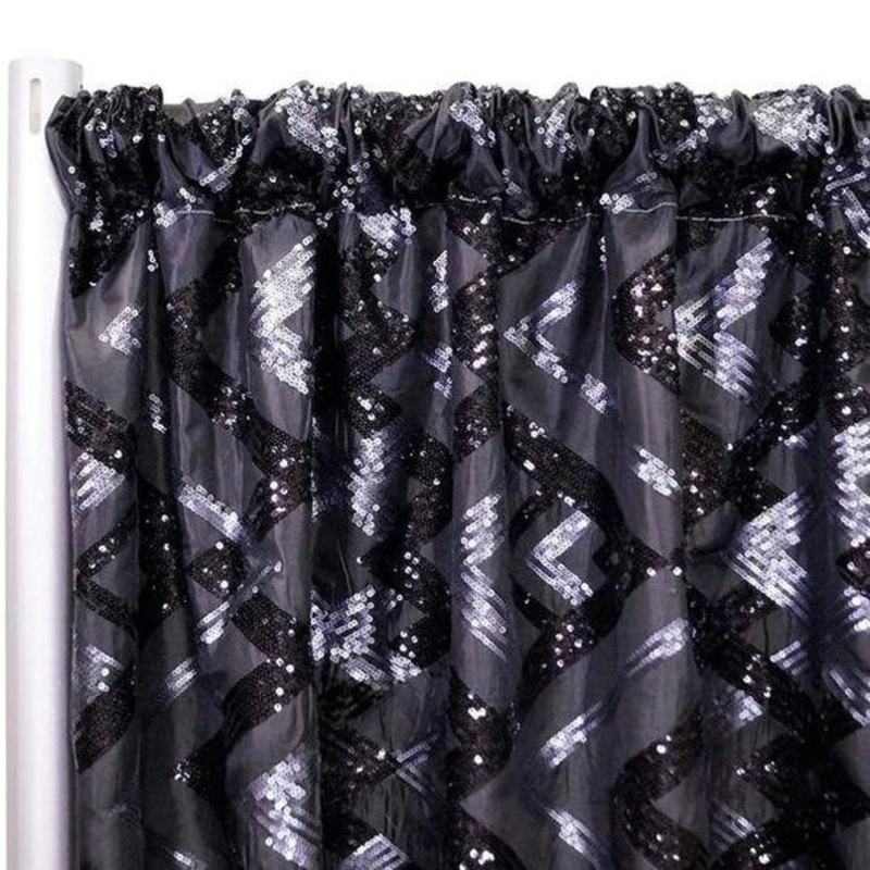 Aztec Sequins (Taffeta) Drapery Panels (54" wide) / 1 Color