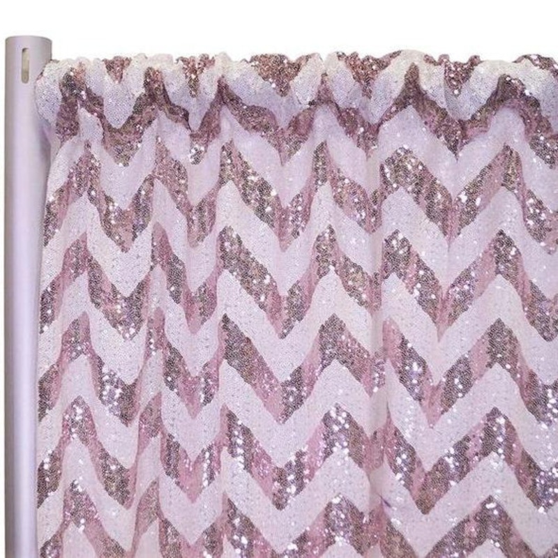Chevron Glitz Sequins Drapery Panels (54" Wide) / 3 Colors