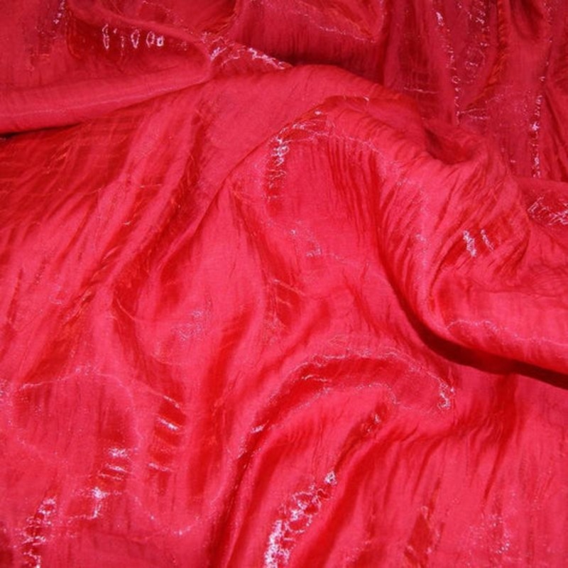 Crush Shimmer (Galaxy) Drapery Panel in Tango Red 34