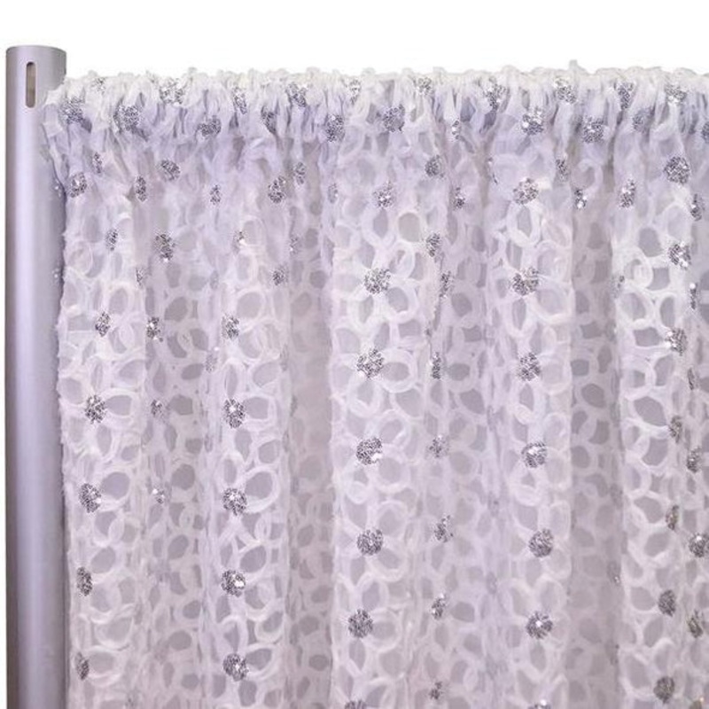 Daisy Sequins Drapery Panels (56" Wide) / 5 Colors