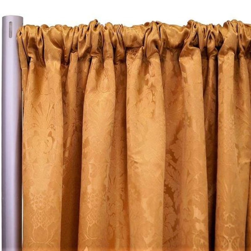 Damask Poly Drapery Panels (118" Wide) / 17 Colors