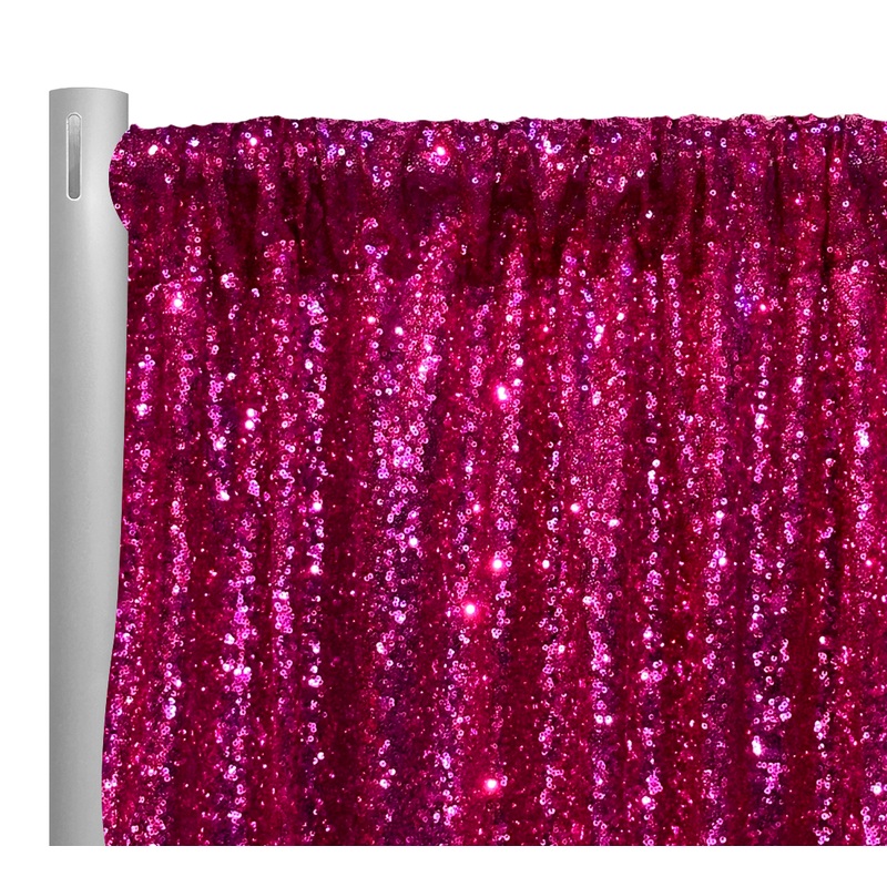 Glitz Sequins Drapery Panel in Fuchsia