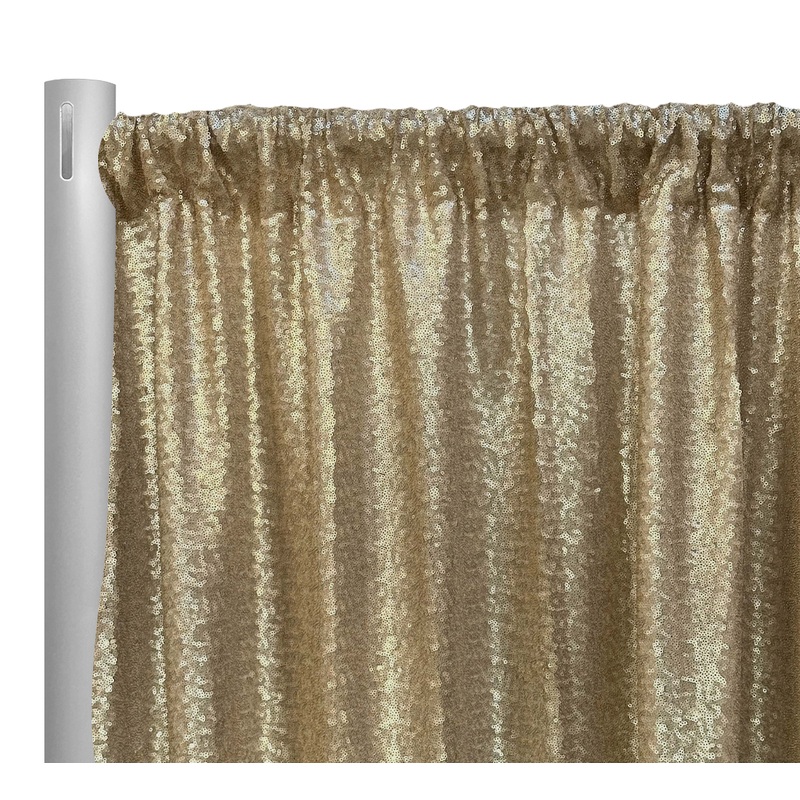 Glitz Sequins Drapery Panel in Gold 18K