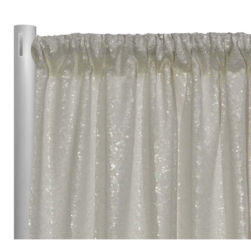 Glitz Sequins Drapery Panel in Ivory