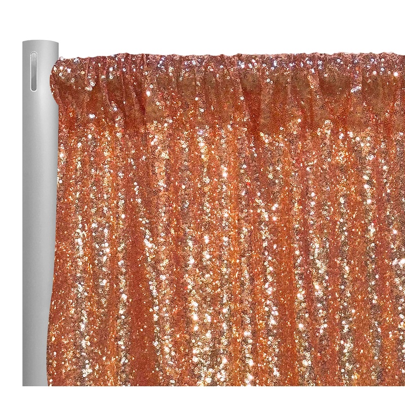 Glitz Sequins Drapery Panel in Peach