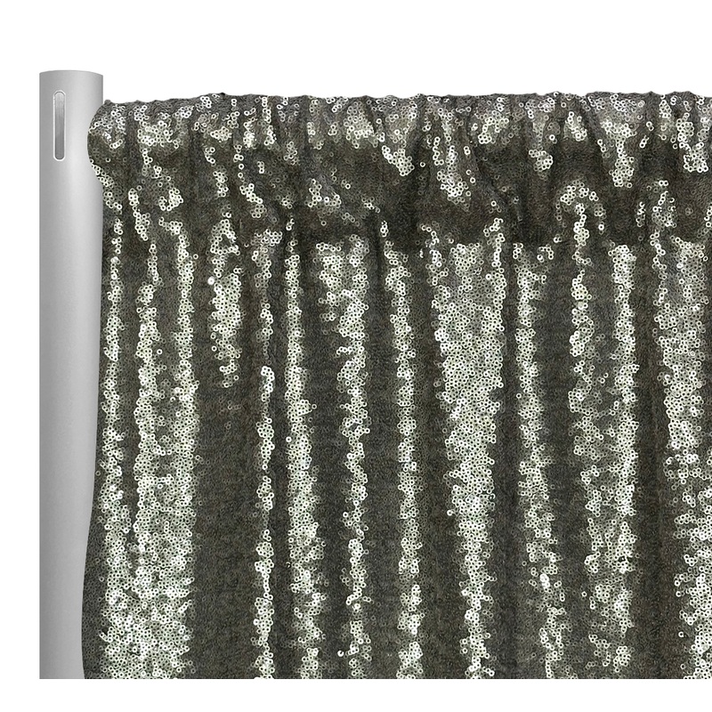 Glitz Sequins Drapery Panel in Pewter