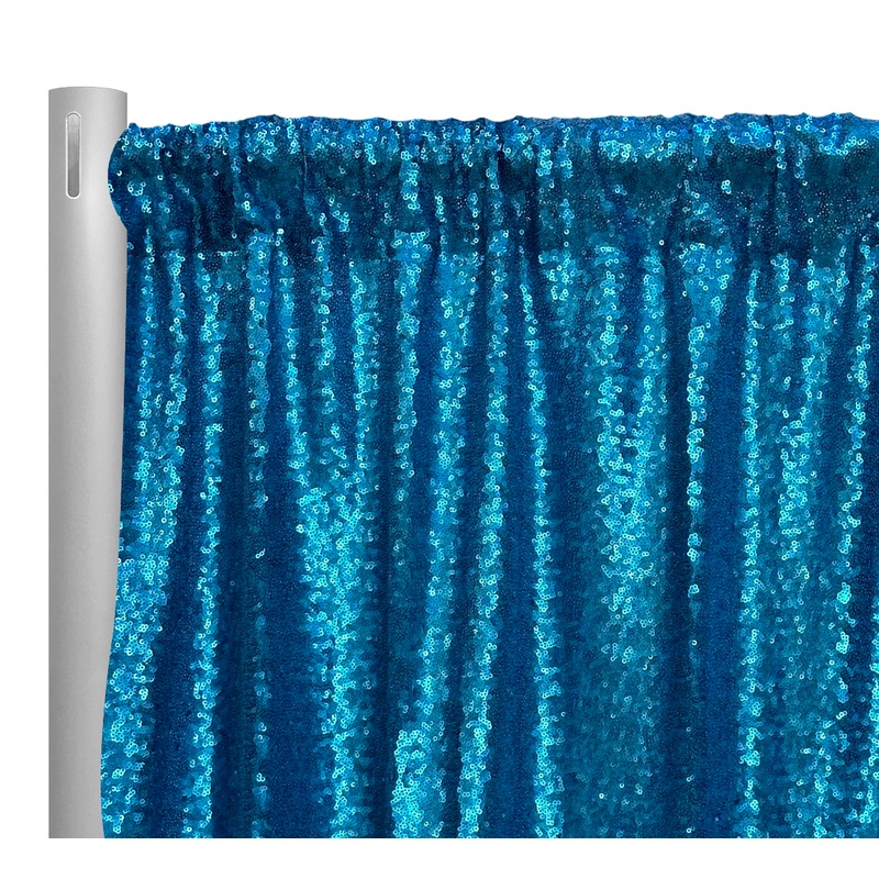 Glitz Sequins Drapery Panel in Turquoise