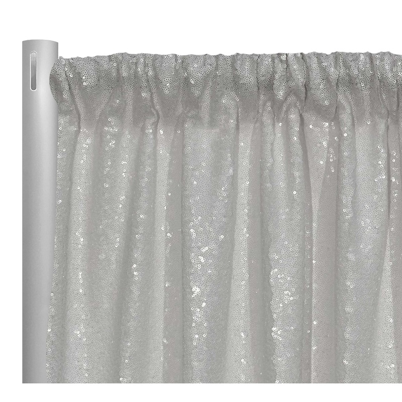 Glitz Sequins Drapery Panel in White