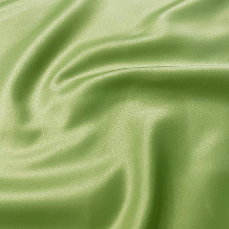 Lamour (Dull) Satin Drapery Panel in Lime 1296