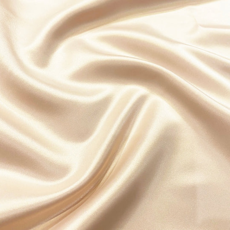 Lamour (Dull) Satin Drapery Panel in LT Champagne 1441