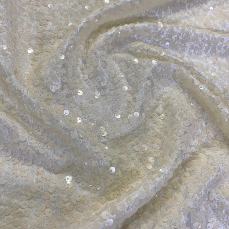 Taffeta Sequins Drapery Panel in Ivory