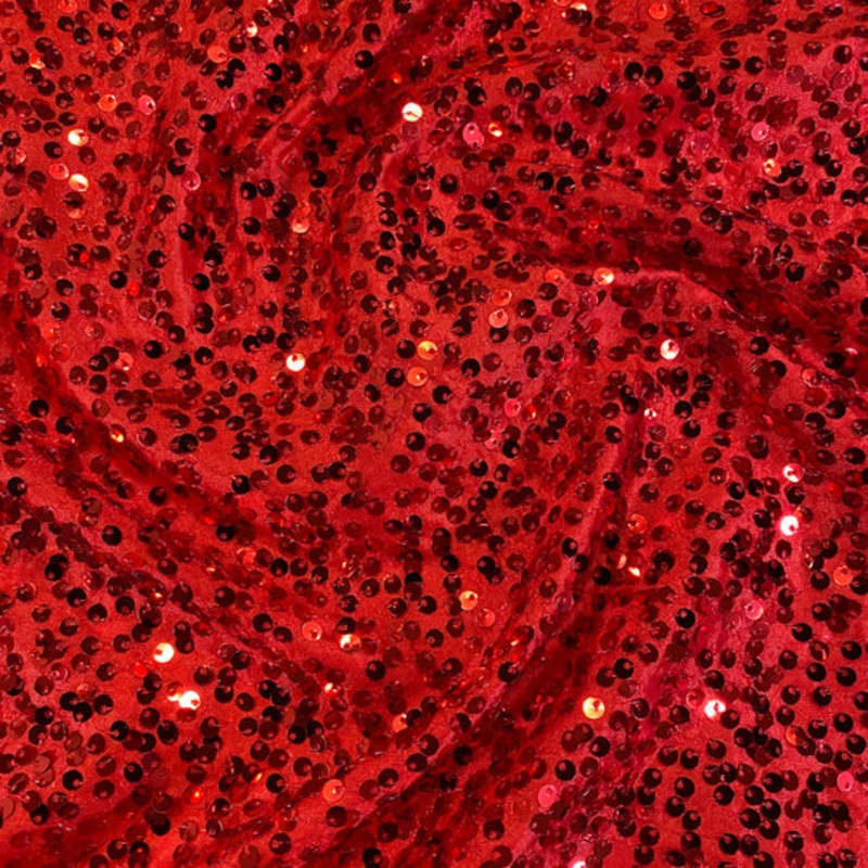 Taffeta Sequins Drapery Panel in Red