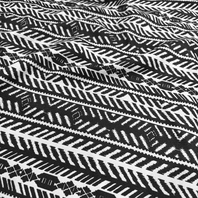 Topaz (Poly Print) Drapery Panel in Black / White
