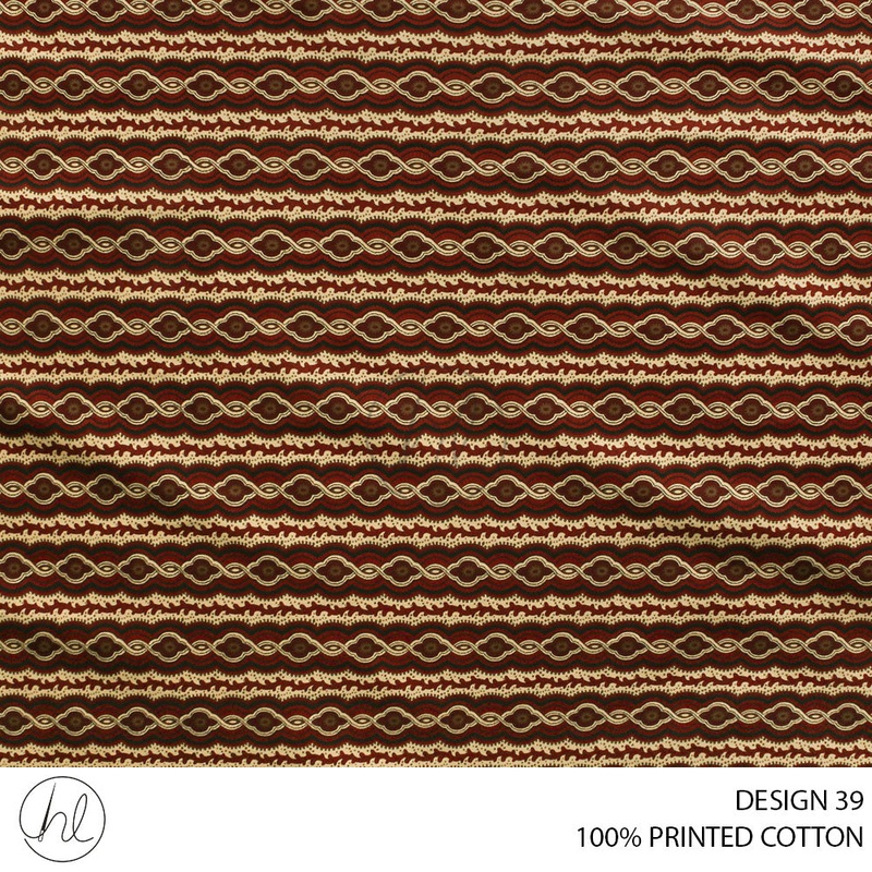100% PRINTED COTTON 3408 RUST 110CM PER M