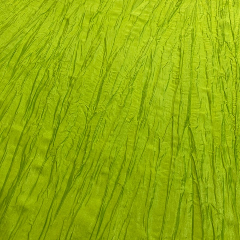 Accordion Taffeta Drapery Panel in Lime