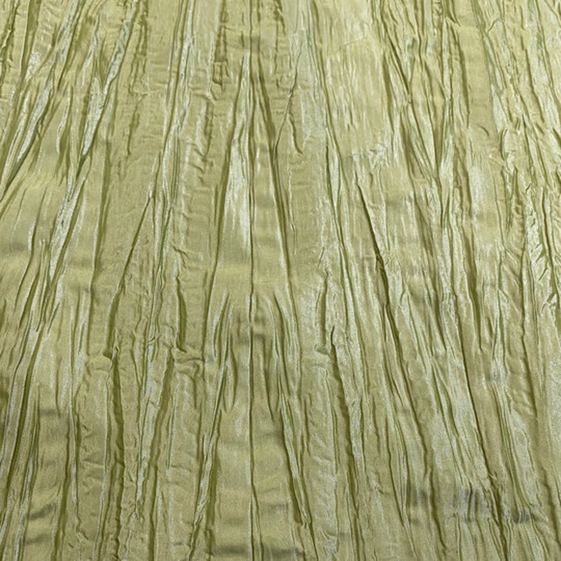 Accordion Taffeta Drapery Panel in Olive