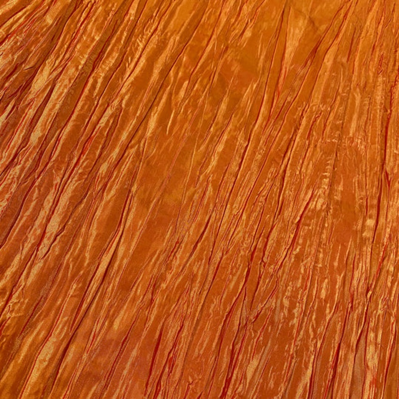 Accordion Taffeta Drapery Panel in Orange