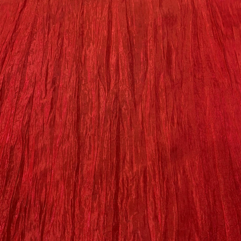 Accordion Taffeta Drapery Panel in Red