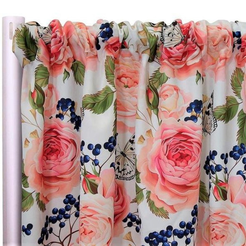 Blush Bouquet (Poly Print) Drapery Panel