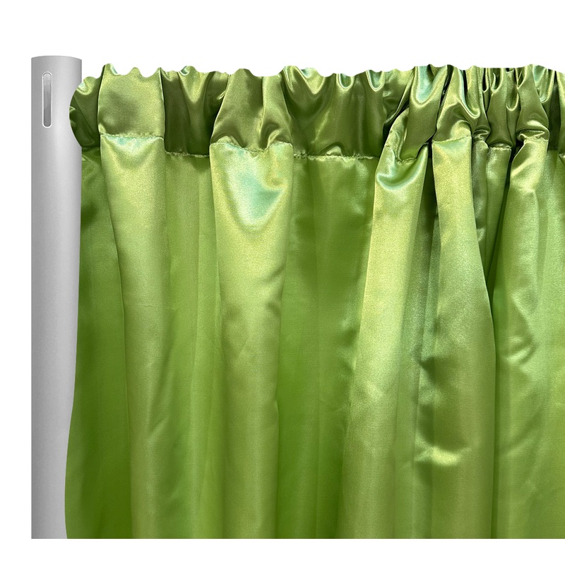 Bridal Satin Drapery Panel in Lime Green 38
