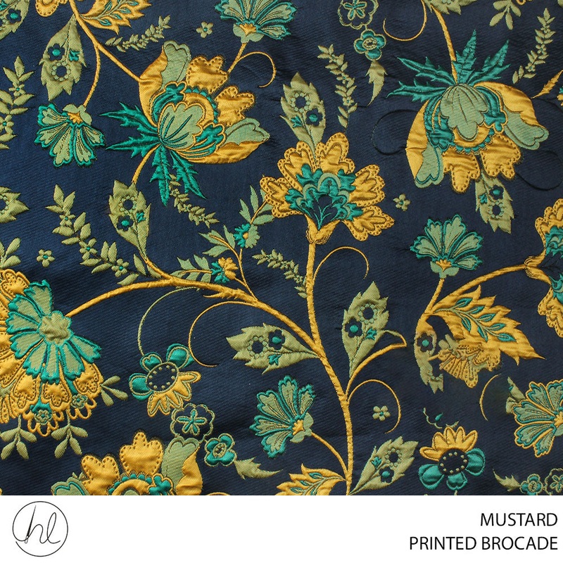 BROCADE PRINTED 150CM MUSTARD ROLL ROLL 001