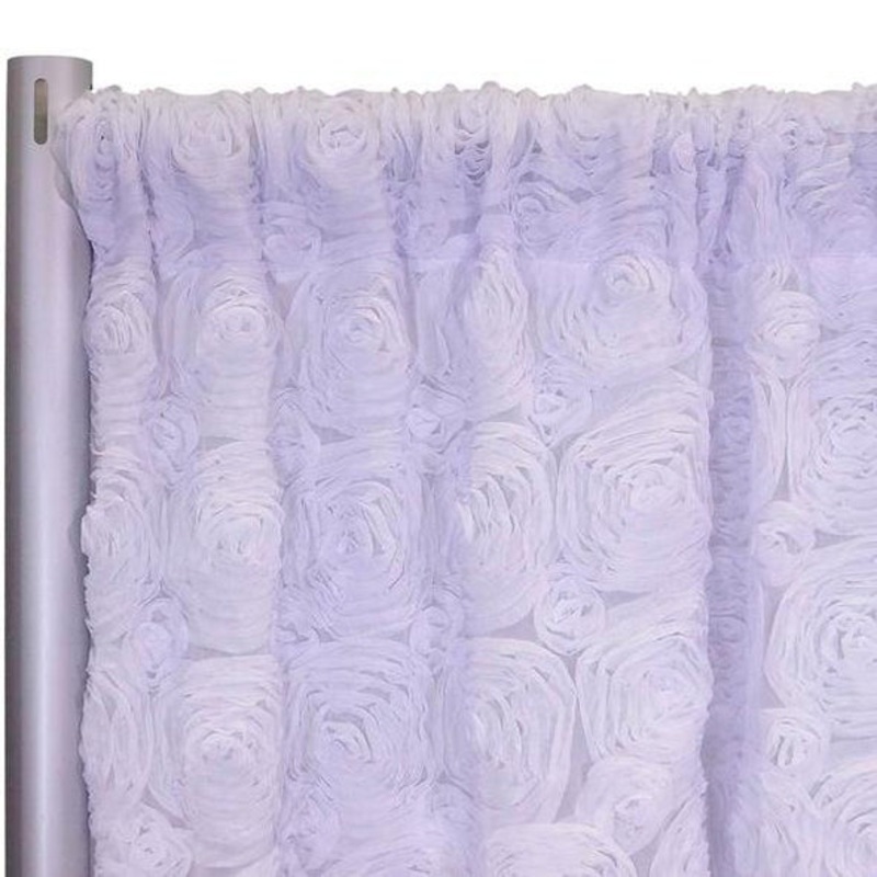 Chiffon Rose (3D) Drapery Panels (54" Wide) / 3 Colors