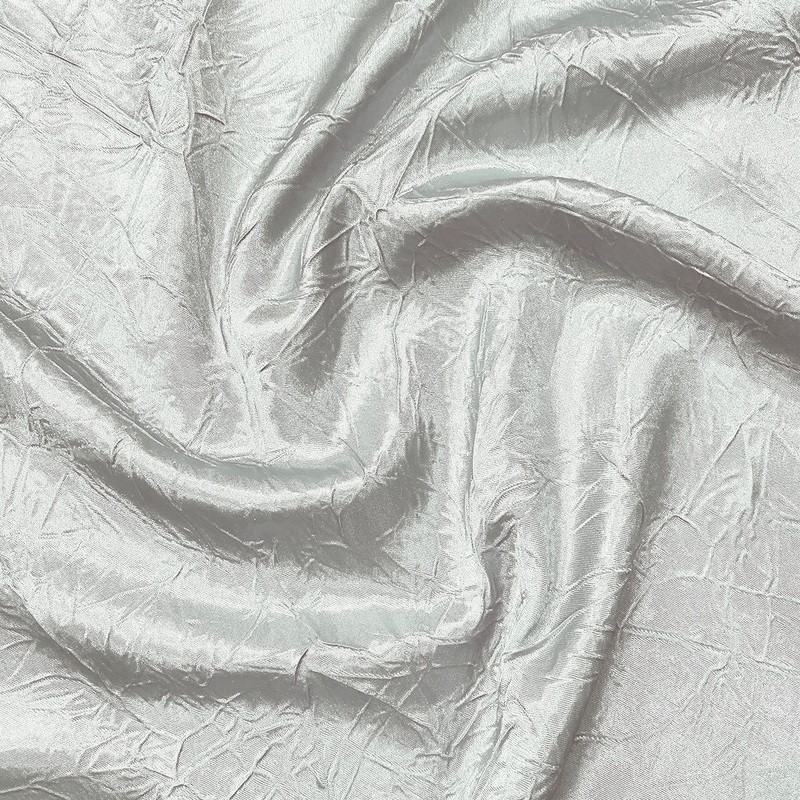Crush Satin (Bichon) Drapery Panel in White