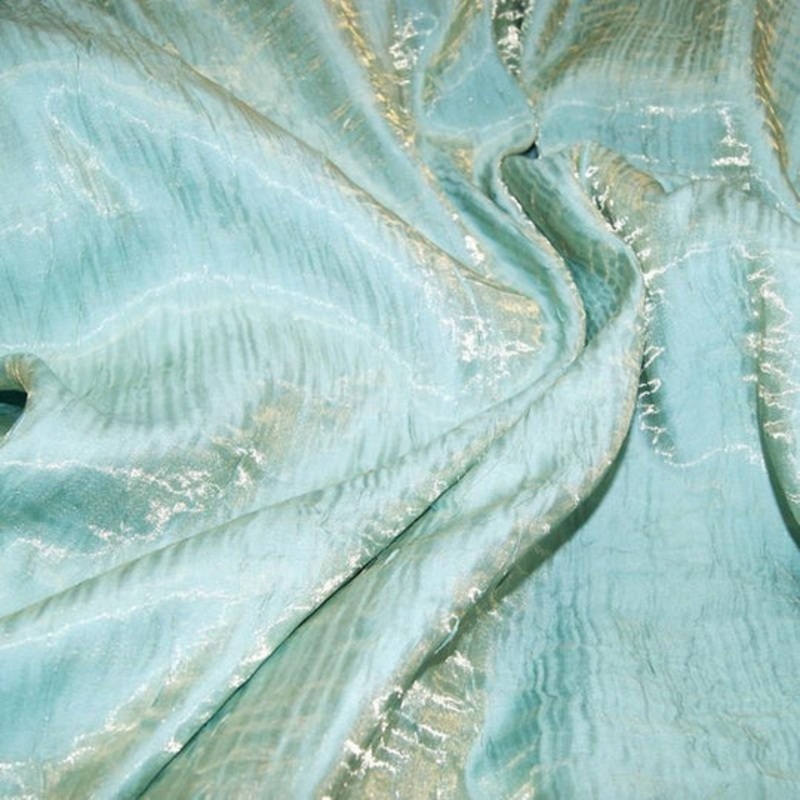 Crush Shimmer (Galaxy) Drapery Panel in New Aqua 35