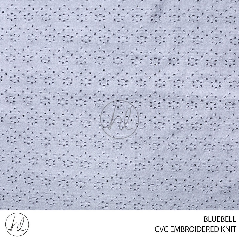 CVC EMBROIDERED KNIT 51 BLUEBELL 150CM PER M