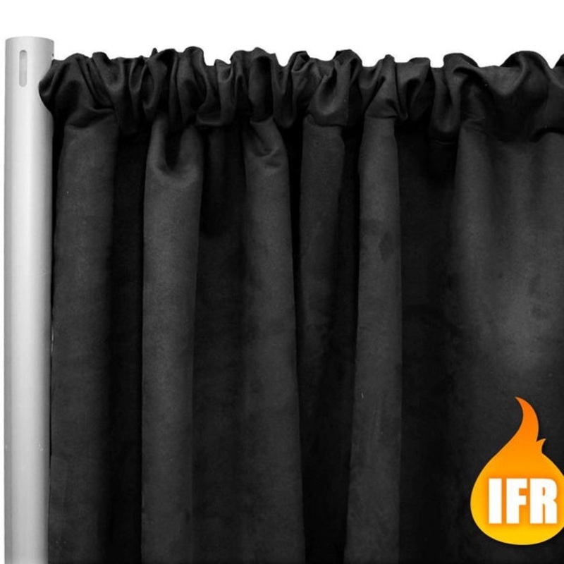 Duvetyne (Fire Retardant) Drape Panel in Black