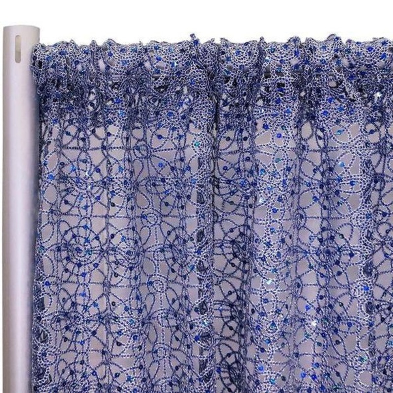 Flower Chain Lace Drapery Panels (48" Wide) / 17 Colors